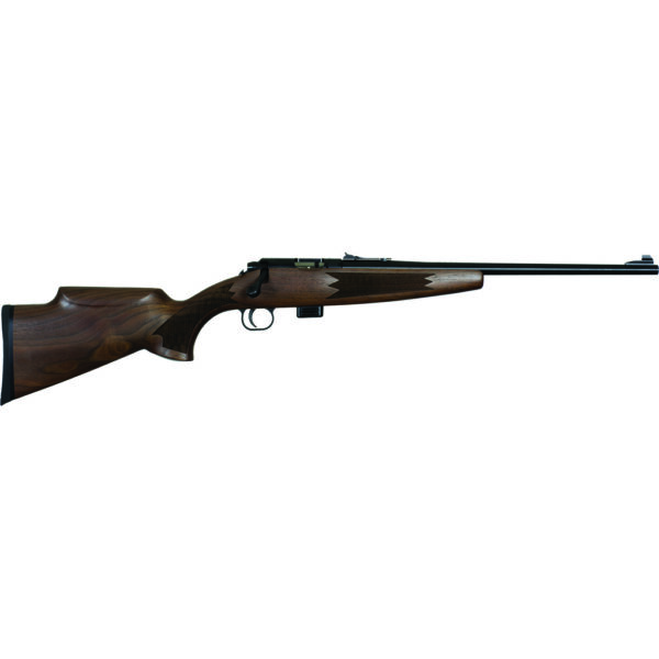 1002614_1 Keystone Model 722 Compact Rifle 22LR Walnut Deluxe Stock Blued