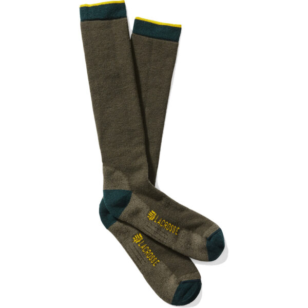 Lacrosse Men’s Merino Midweight Socks Over Calf Green Large