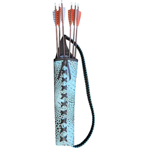 1003714_1 Neet Alligator Embossed Back Quiver RH Turquoise