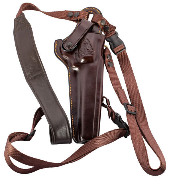 10084 Galco Kodiak Chest Holster Havana Brown – Fits Ruger Super Redhawk 7.50″