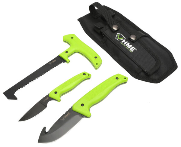 HME KN3PFK 3-Piece Field Kit — 420HC Blades, Green Handles