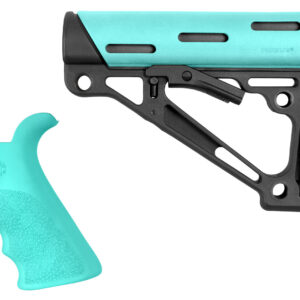 Hogue 13456 OverMolded 2-Piece Collapsible Stock Kit Black/Aqua