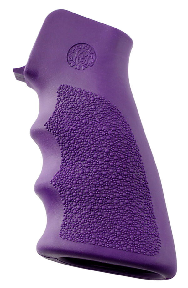Hogue OverMolded Cobblestone Rubber Grip — Purple, AR-15/M16