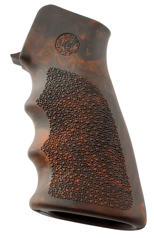 102649 Hogue 15016 OverMolded Grip Cobblestone Red Lava Rubber with Finger Grooves for AR-15, M16
