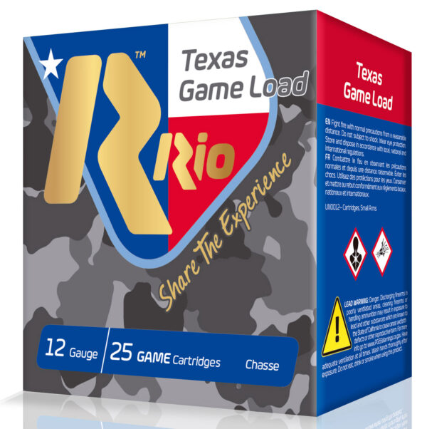 105576-1 Rio Texas Game Load TGHV366TX 12 Gauge 2.75″ 1-1/4 oz 6, 25/Box