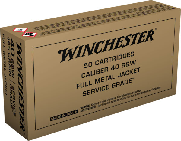 107399 Winchester Service Grade 40 S&W 165gr FMJ-FN 50rd