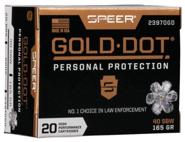 Speer Gold Dot .40 S&W 165 gr Jacketed Hollow Point 20rd