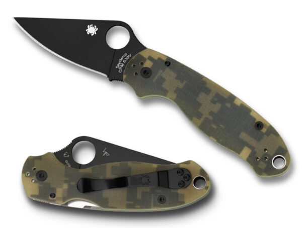 Spyderco Para 3 Black — CPM S30V, Camo G-10