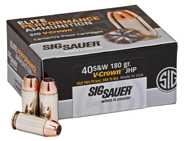 108719 Sig Sauer Elite V-Crown 40 S&W 180 gr JHP 50rd Box