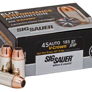 Sig Sauer Elite V-Crown 45 ACP 185 gr JHP – 50rd Box