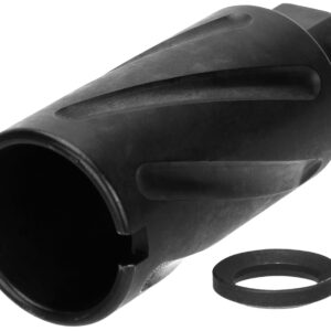 TacFire MZ10073B Spiral Fluted Muzzle Brake Black Oxide Steel with 5/8″-24 tpi Threads, 2.60″ OAL & 1.12″ Diameter for 308 Win AR-10