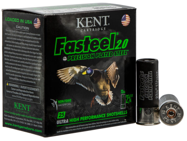 109026 Kent Fasteel 2.0 12 Gauge 2.75″ 1-1/16 oz #4 Steel 25rd