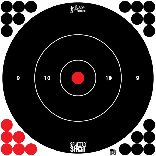 109335 Pro-Shot SplatterShot 12″ Bullseye Tagboard Targets – 12 Pack