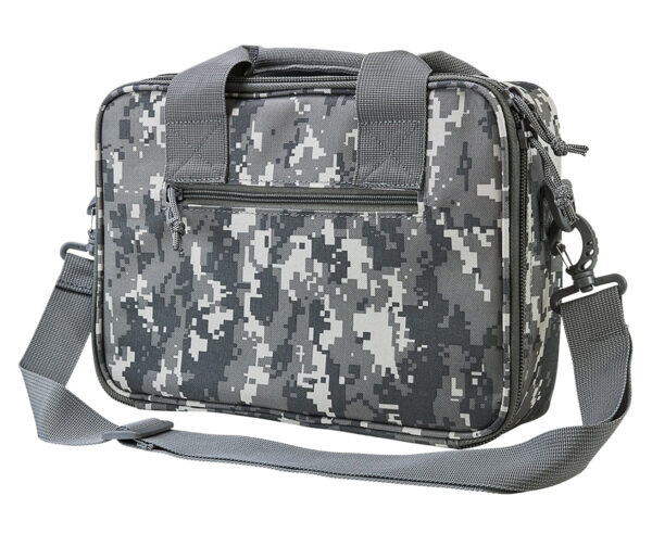 109681 NcStar CPDX2971D VISM Double Pistol Range Bag w/ Mag Pouches Loop Fasteners Zippers Padding & Digital Camouflage Finish
