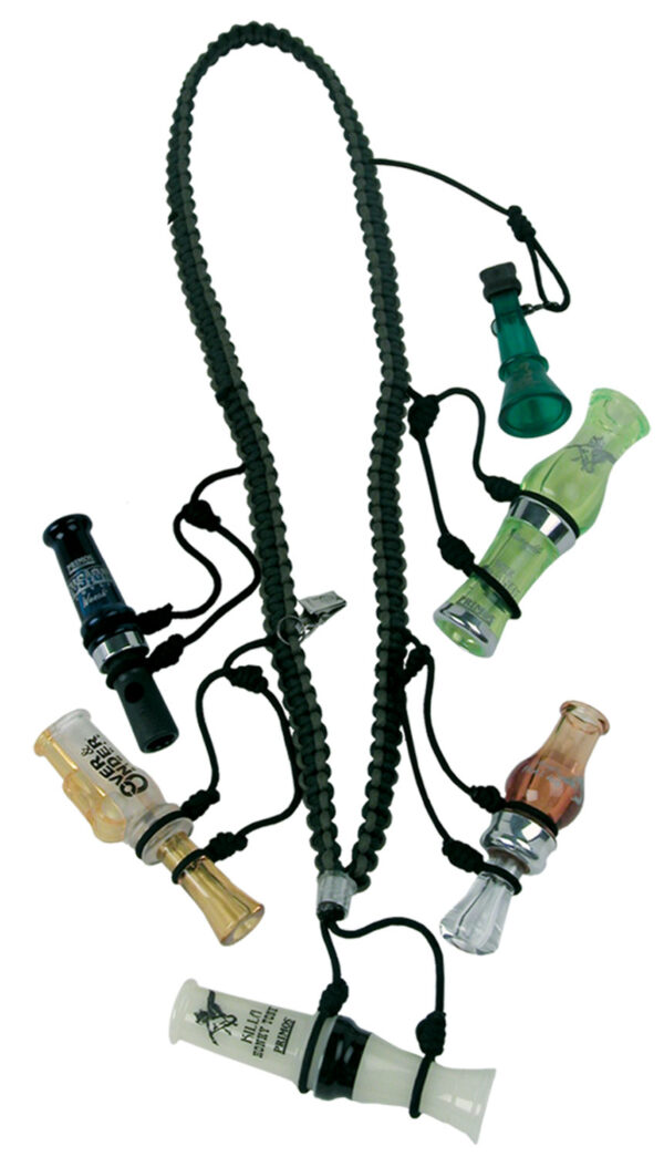 110241 Primos Waterfowler’s 5-Call Lanyard, Black Nylon