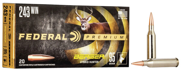 110436 Federal Premium 243 Win 95 gr Berger Hybrid Hunter 20 rd