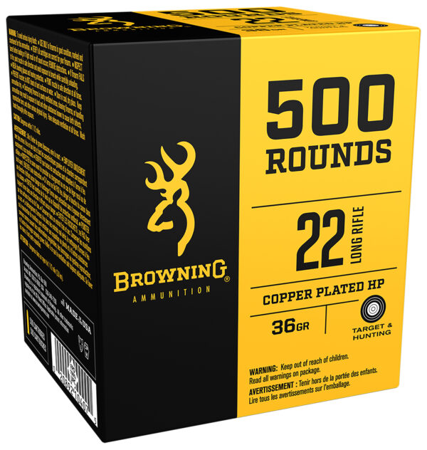 Browning BPR .22 LR 36gr Plated Hollow Point — 500/Box