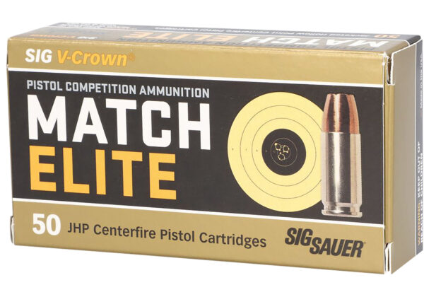 110689 Sig Sauer Match Elite 9mm 147gr V-Crown JHP, 50rd Box