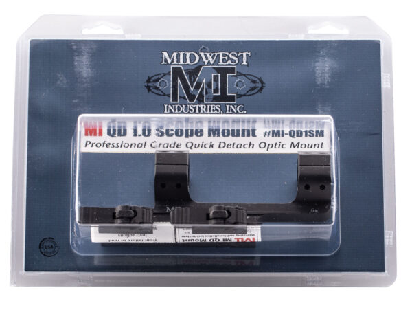 Midwest Industries MIQD1SM 1″ QD Scope Mount/Ring Combo Black Hardcoat Anodized