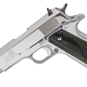 Iver Johnson 1911A1 38 Super 5″ Chrome Black Wood Grips