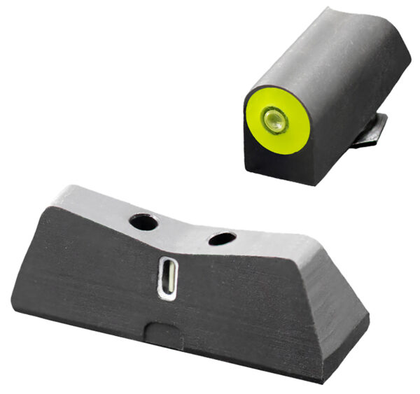 112244 XS Sights GL0011S5Y DXT2 Big Dot Night Sights fits Glock Black | Green Tritium Yellow Outline Front Sight Green Tritium White Outline Bar Rear Sight