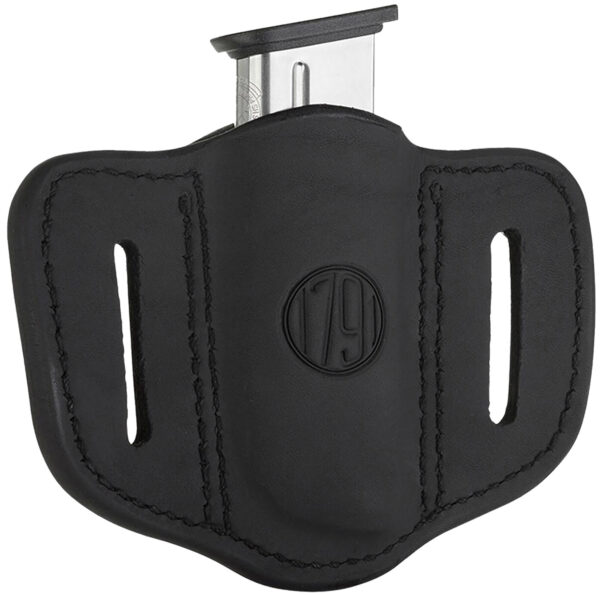 112418 1791 Gunleather MAG11SBLA MAG1.1 Single Mag Holster Stealth Black Leather Belt Slide Compatible w/ Single Stack Ambidextrous
