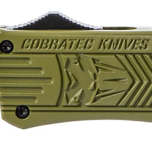 CobraTec CTK-1 3″ OTF Drop Point Knife, D2, OD Green