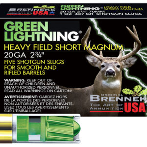 Brenneke Green Lightning 20 GA 2.75in Slug, 5rd Box