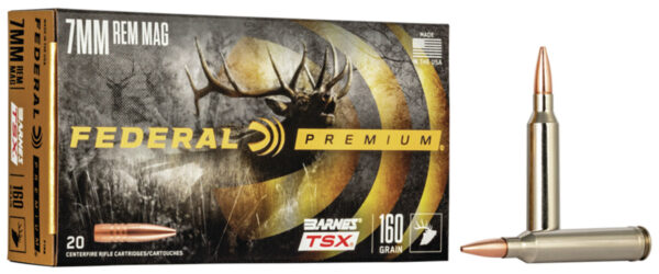 11297 Federal Premium 7mm Rem Mag 160 gr Barnes TSX — 20 rd
