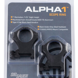 Sig Sauer Alpha 1 Extra High 1-inch Rings, Matte Black