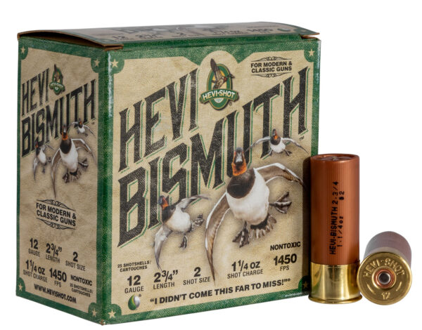 114129 HEVI-Shot HEVI-Bismuth 12ga 2-3/4″ 1-1/4oz #2 25ct
