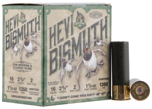 HEVI-SHOT HEVI-BISMUTH 16GA 2.75in 2 Shot 1 1/8oz – 25/Box
