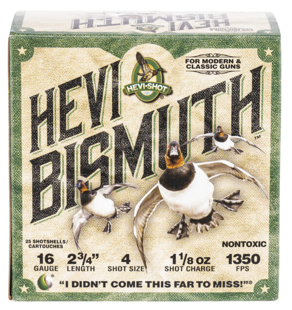 HEVI-Shot HEVI-Bismuth 16GA 2.75″ 1-1/8oz #4 – 25/Box