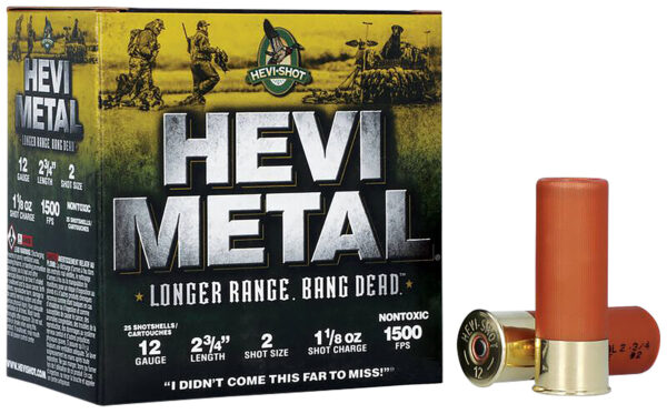 114153 HEVI-METAL HEVI-Shot Longer Range 12ga 2-3/4 in 1 1/8 oz #2 25ct
