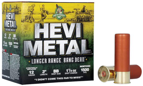 114157 HEVI-Shot HEVI-Metal Longer Range 12ga 3″ BB 1-1/4oz 25ct