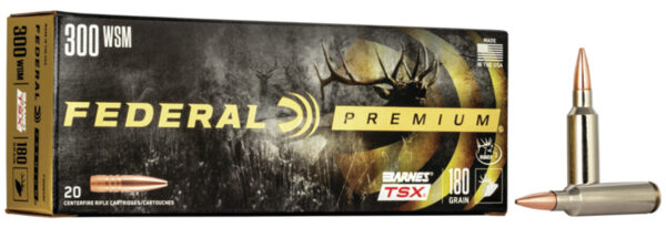 11432 Federal Premium .300 WSM 180gr Barnes TSX – 20rd Box