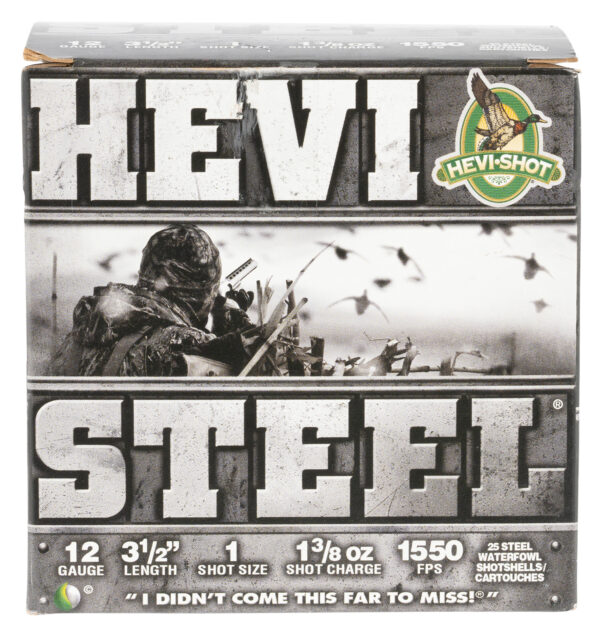 114491 HEVI-SHOT HEVI-STEEL 12GA 3.5in 1-3/8oz #1 Steel 25rd Box