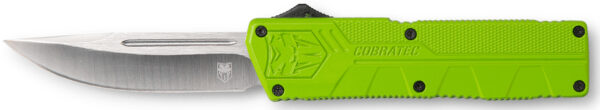 115615 CobraTec ZBGCTLWDNS 3.25in OTF Drop Point D2 Blade, Zombie Green