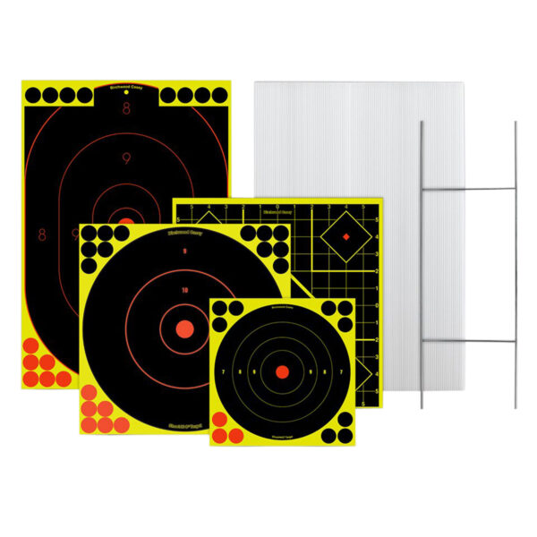 115761 Birchwood Casey Sharpshooter Stand & Target Kit – 4 Targets, 54 Pasters