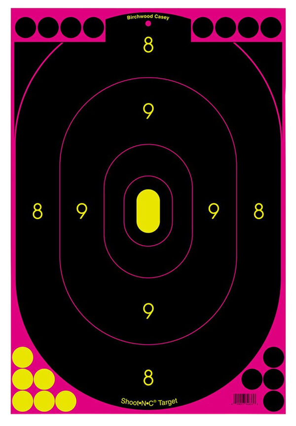 Birchwood Casey Shoot-N-C 12×18 Oval Pink Silhouette Targets – 100pk