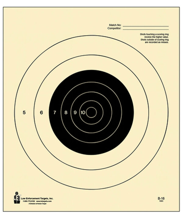 116009 Action Target B16100 Slow Fire Bullseye Tagboard 10.50×12 100/Box