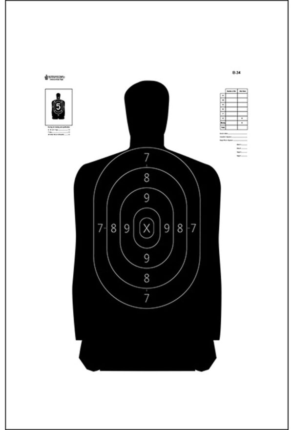 Action Target B34100 Silhouette Paper Targets 25 yd 100/Box