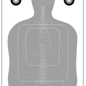 Action Target FTQ15ANTAV2100 Qualification  Silhouette/Vitals Paper 23″ x 35″ Gray/White 100 Per Box