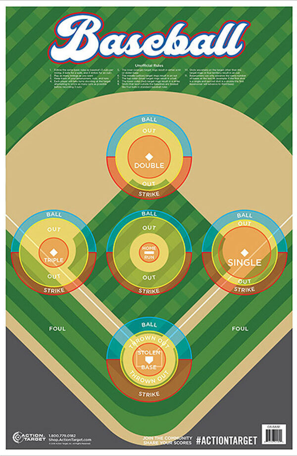 116071 Action Target GSBASE100 Ball Field Paper Target 23 x 35, 100/Box
