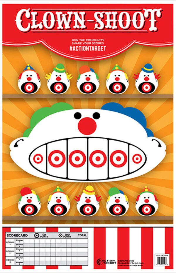 116080 Action Target GSCARCLWN100 Clowns Paper Target 23 x 35, 100/Box