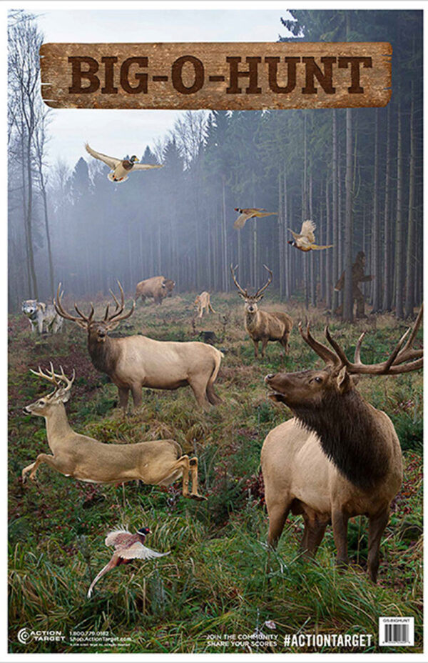 Action Target GSBIGHUNT100 Animals Paper Targets 23×35 100/Box