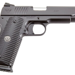 Wilson Combat ACPFS45 ACP Full-Size 45 ACP Caliber with 5″ Barrel, 8+1 Capacity, Black Armor-Tuff Finish Carbon Steel Beavertail Frame, Serrated Black Carbon Steel Slide & Black G10 Eagle Claw Grip