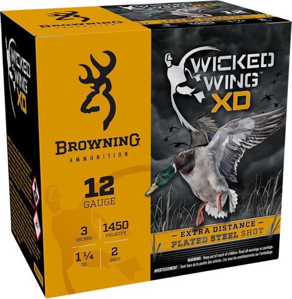116347 Browning Wicked Wing XD 12 Gauge 3″ 1-1/4 oz Size 2, 25/Box