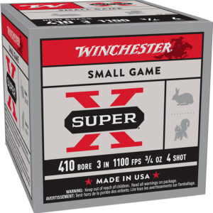 Winchester Ammo X413H4 Super X Heavy Game Load High Brass 410Gauge 3″ 3/4oz 4Shot 25 Per Box/10 Case