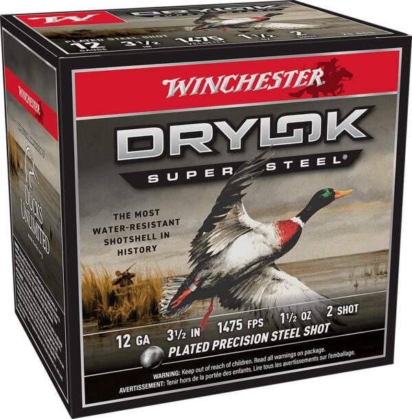 116445 Winchester Drylok Super Steel 12ga 3.5in 1.5oz #2 – 25rd